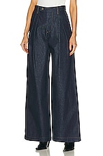 Amiri Wide Leg Double Pleated Pant in Indigo, view 1, click to view large image.