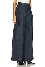 Amiri Wide Leg Double Pleated Pant in Indigo, view 2, click to view large image.