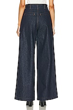Amiri Wide Leg Double Pleated Pant in Indigo, view 3, click to view large image.