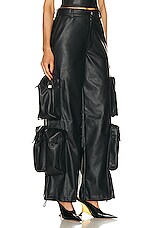 Amiri Wide Leg Cargo Pant in Black, view 2, click to view large image.