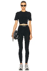 Amiri Seamless Legging in Black, view 4, click to view large image.