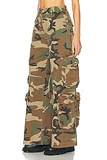 Amiri Camo Baggy Cargo Pant in Green Camo, view 3, click to view large image.
