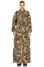 Amiri Camo Baggy Cargo Pant in Green Camo, view 5, click to view large image.