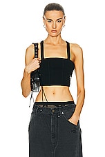 Amiri Stack Knit Bustier Top in Black, view 1, click to view large image.
