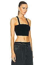 Amiri Stack Knit Bustier Top in Black, view 2, click to view large image.