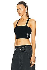 Amiri Stack Knit Bustier Top in Black, view 3, click to view large image.