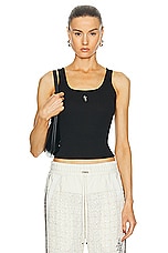Amiri Rib Tank Top in Black, view 1, click to view large image.