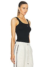 Amiri Rib Tank Top in Black, view 2, click to view large image.