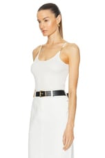 Amiri Vertical Amiri Tank Top in White, view 3, click to view large image.