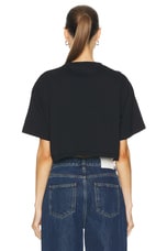 Amiri Amiri Stitch Cropped Tee in Black, view 4, click to view large image.