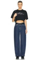 Amiri Amiri Stitch Cropped Tee in Black, view 5, click to view large image.