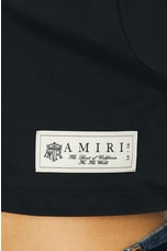 Amiri Amiri Stitch Cropped Tee in Black, view 6, click to view large image.