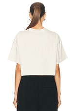 Amiri Embroidered Cropped Tee in Alabaster, view 3, click to view large image.