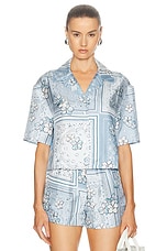 Amiri Floral Bandana Shirt in Cerulean, view 1, click to view large image.