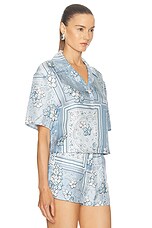 Amiri Floral Bandana Shirt in Cerulean, view 2, click to view large image.