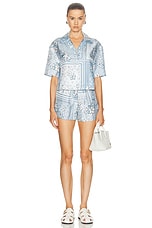 Amiri Floral Bandana Shirt in Cerulean, view 4, click to view large image.