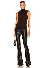 Amiri Cashmere Mock Neck Tank Top in Brown, view 4, click to view large image.