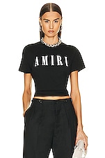 Amiri Logo Tee in Black, view 1, click to view large image.