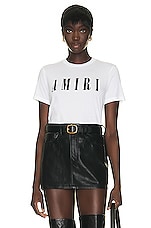 Amiri Logo Tee in White, view 1, click to view large image.