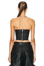 Amiri Vegan Bustier Top in Black, view 3, click to view large image.