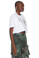 Amiri Amiri Staggered Chrome Tee in White, view 2, click to view large image.