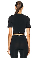 Amiri Seamless Short Sleeve Top in Black, view 3, click to view large image.