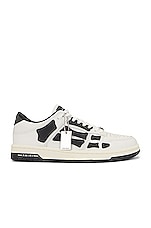 Amiri Skeleton Low Top Sneaker in White & Black, view 1, click to view large image.