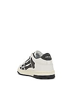 Amiri Skeleton Low Top Sneaker in White & Black, view 3, click to view large image.