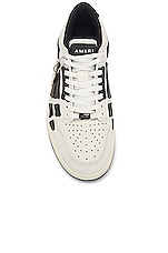 Amiri Skeleton Low Top Sneaker in White & Black, view 4, click to view large image.