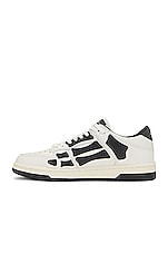 Amiri Skeleton Low Top Sneaker in White & Black, view 5, click to view large image.