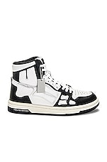 Amiri Skel Top Hi Sneaker in Black & White, view 1, click to view large image.