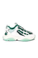 Amiri Bone Runner Sneaker in Alabaster & Green, view 1, click to view large image.