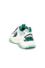 Amiri Bone Runner Sneaker in Alabaster & Green, view 3, click to view large image.