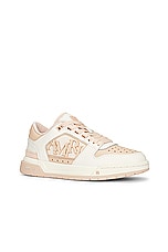 Amiri Classic Low Sneaker in White Pink, view 2, click to view large image.