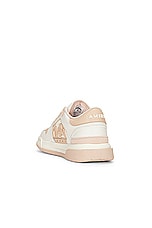 Amiri Classic Low Sneaker in White Pink, view 3, click to view large image.