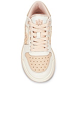Amiri Classic Low Sneaker in White Pink, view 4, click to view large image.