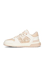 Amiri Classic Low Sneaker in White Pink, view 5, click to view large image.