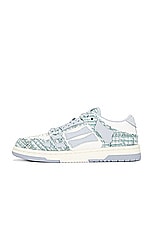 Amiri Boucle Skel Top Low Sneaker in Grey Blue, view 5, click to view large image.