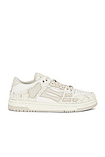Amiri Boucle Skel Top Low Sneaker in Alabaster, view 1, click to view large image.