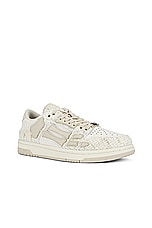 Amiri Boucle Skel Top Low Sneaker in Alabaster, view 2, click to view large image.