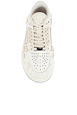 Amiri Boucle Skel Top Low Sneaker in Alabaster, view 4, click to view large image.