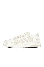 Amiri Boucle Skel Top Low Sneaker in Alabaster, view 5, click to view large image.