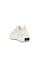 Amiri Boucle Stars Court Low Sneaker in Alabaster, view 3, click to view large image.