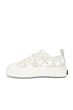 Amiri Boucle Stars Court Low Sneaker in Alabaster, view 5, click to view large image.