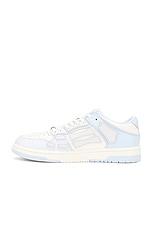 Amiri Two-Tone Skeleton Low Top Sneaker in Blue, White, & Grey, view 5, click to view large image.
