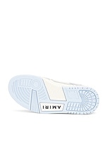 Amiri Two-Tone Skeleton Low Top Sneaker in Blue, White, & Grey, view 6, click to view large image.