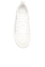 Amiri Metallic Platform Stars Court Sneaker in White & Silver, view 4, click to view large image.