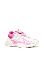 Amiri Ma Runner Sneaker in Fuschia Pink, White, & Silver, view 2, click to view large image.
