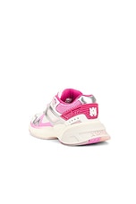 Amiri Ma Runner Sneaker in Fuschia Pink, White, & Silver, view 3, click to view large image.