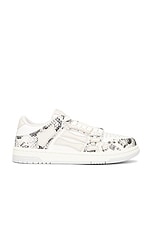 Amiri Snake Skel Top Low Sneaker in Alabaster, view 1, click to view large image.